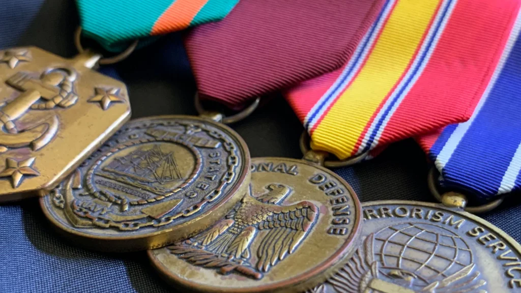 Service medals representing Veteran Services at WorkForce Solutions Capital Area